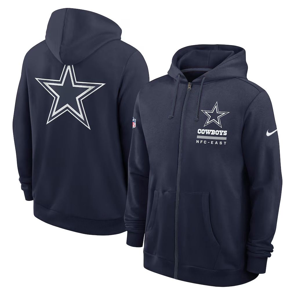 Men 2026 NFL Dallas Cowboys zip-up hoodie Blue 01->dallas cowboys->NFL Jersey